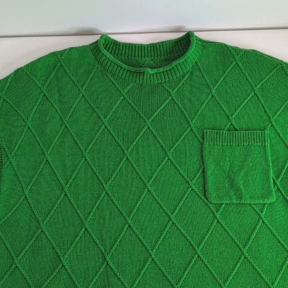 Green Women's Textured Short Sleeve Sweater, Size Medium, NWOT - Picture 8 of 8